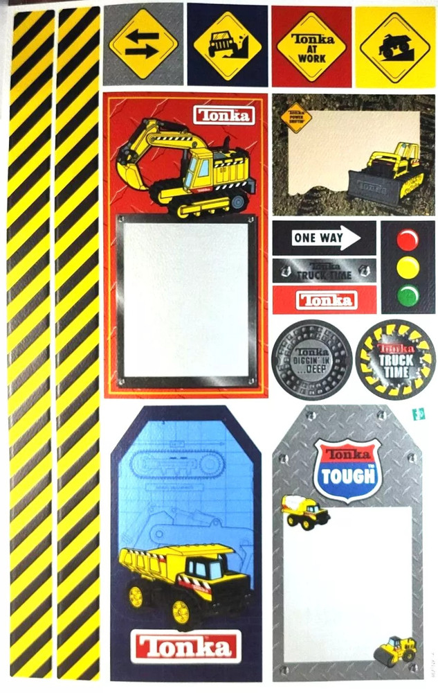 Tonka Tough Toys TruckBulldozer Construction Road Sandylion Tags Frames Die-Cuts