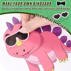 Cosomia 42 Sheets Create Funny Dinosaur Stickers, Make a Face Stickers for Bo…