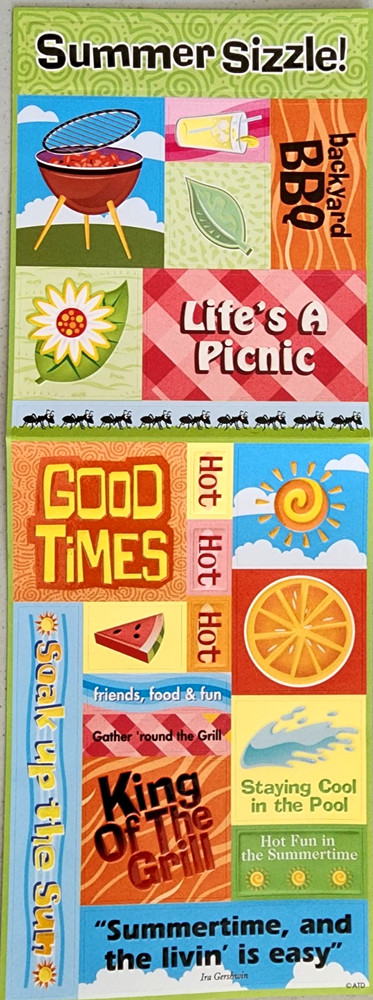 American Traditional Designs BBQ Summer Cardstock Stickers Pool Picnic Scrapbook