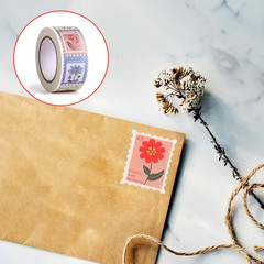 500PCS Cartoon Floral Stamp Stickers – 10 Styles for Scrapbooking and Crafting