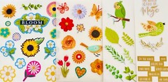 199+ Stickers themed Birds Spring meadow plants insects sunshine rainbow bloom