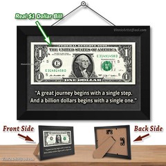 REAL Dollar Bill Framed Motivational Quote Money Being Rich Is Having Moneyy
