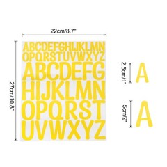 624 Pieces Vinyl Letter Stickers, 12 Sheets 2 Inch Yellow Artistic Font