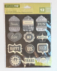 K & Company Studio 112 Words Dimensional Sticker Scrapbook New