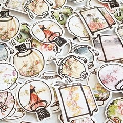 45PCS Asian Lantern Stickers – Kawaii Japan Chinese Festival Planner Stickers