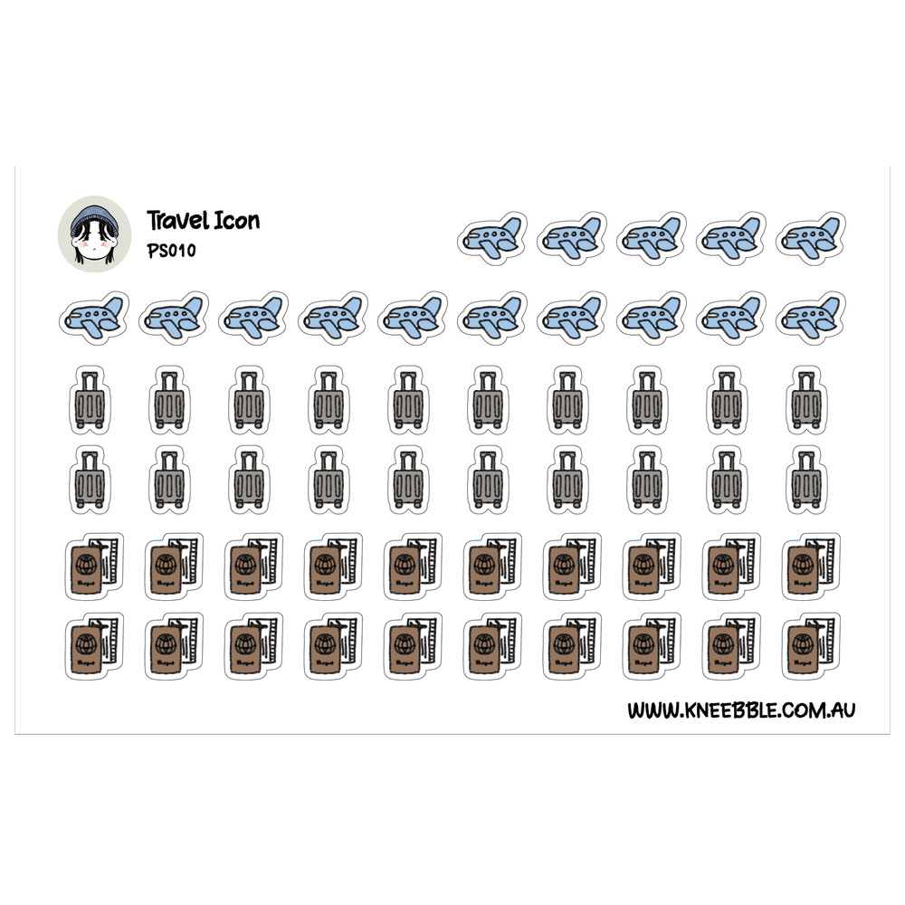 Travel Planner Stickers – Flight Tracker & Airplane Passport Decals Set