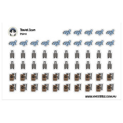 Travel Planner Stickers – Flight Tracker & Airplane Passport Decals Set