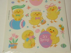 Vtg Ambassador Hallmark Sealed Pack of Easter Chick Fuzzy Stickers