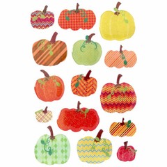 Fall Harvest Epoxy Patterned Sparkly Pumpkin Stickers Papercraft Planner Journal