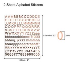 Alphabet Letters Number Stickers 3D Foil Glitter Self Adhesive for Rose Gold