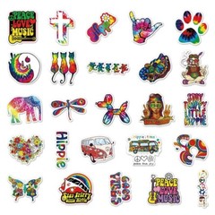 Classic 60’s Hippie Tie Die Stickers Vinyl Decals Music Oldies Pack Lot 50pcs