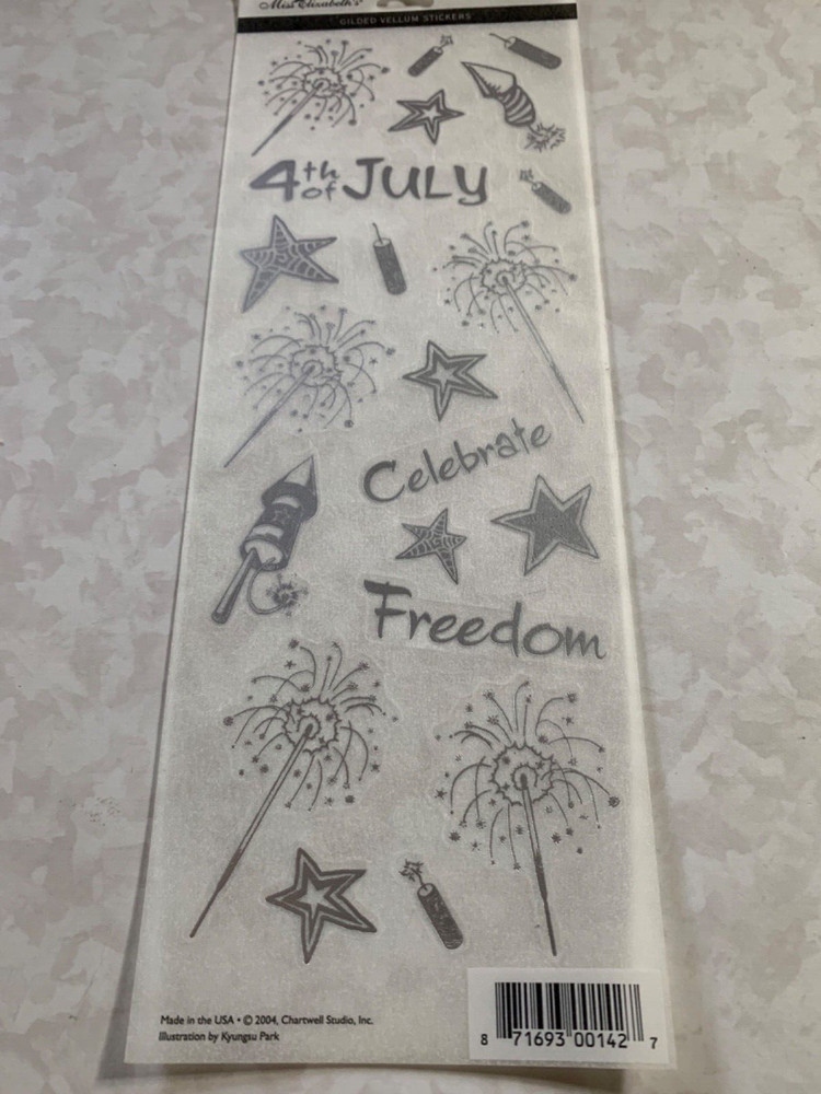 MISS ELIZABETH’S STICKERS GILDED VELUM FIREWORKS VELLUM FIREWORKS 4TH OF JULY