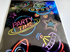 Park Lane Neon Space Foil Stickers 12″ Astronaut Rocket Planet Scrapbook 2018