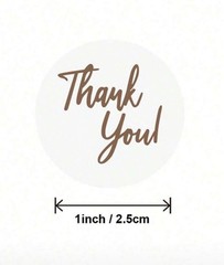 Thank You Stickers Roll 500 PCS round Transparent Gold Glitter Foil Seal Sticke