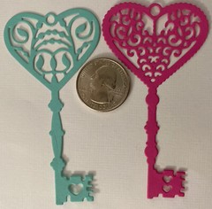 HEART FILIGREE KEY Die-Cu(4pc)Steampunk•Skeleton Key•Lock •Victorian•Decorative