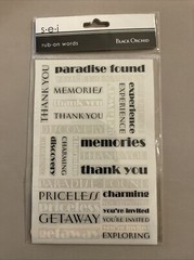 SEI Rub-on Words Black Orchid Wedding Theme 7-1334