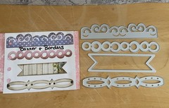 3) Metal Dies & Stamps: Blooms; Banner & Borders; Mailbox; Frame; Steampunk