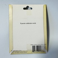 JoAnn Scrap Essentials Celebrate Pewter Celebrate Words Crafting Scrapbooking