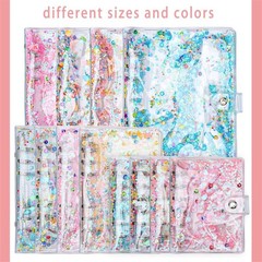 A6 Sticker Book Binder 6 Ring Reusable Pages 20 Sheets Glitter Sequin Japan NEW