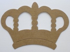 {4} *ROYAL CROWN* Raw Bare Unfinished Chipboard Die Cuts – 3″ x 4 1/4″