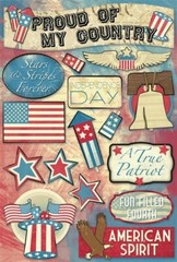 Scrapbooking Crafts KF Stickers Stars Stripes Forever American Flag Fireworks