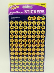 Trend SuperShapes Stickers Star Brights 8 Sheets! NOS sealed cute faces