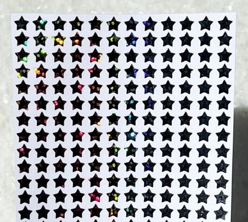 Black Holographic Sparkle Star Stickers! – Choose a Size