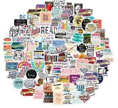 100pcs Book Lover Vinyl Stickers, Love Books, Book Worm, Reading, 026