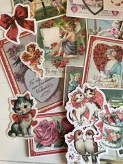 25 Valentine Vintage Junk Journal Stickers Scrapbook Supply Papercraft Ephemera