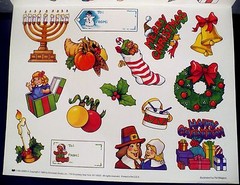 1986 SCHOLASTIC CHRISTMAS & NEW YEAR’S 30 STICKERS 1 SHEET 11″ x 17″ LOOK!!!