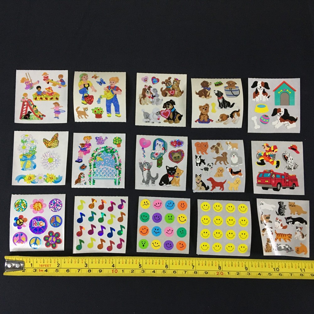 Sandylion Stickers Dogs Cats Faces Hearts Peace Children Flowers Garden Lot