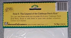 Cabbage Patch Kids 1983 «The Legend Of…» Sealed Style 6 Puffy Stickers Set