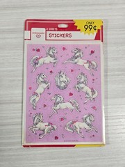 Pink Floral Fantasy Pony Sticker Sheets 4 pk Hallmark Vintage 80s Ambassador
