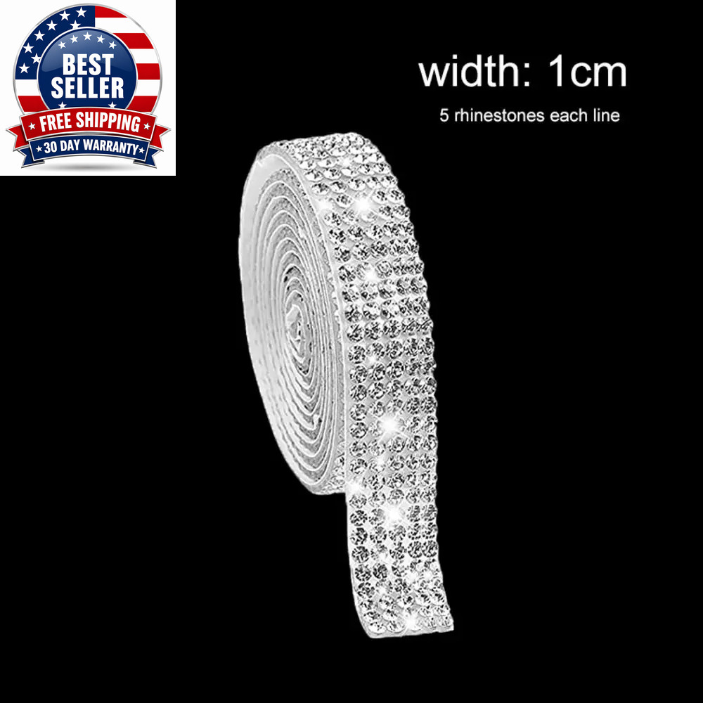 New 12*20Cm Self-Adhesive Rhinestone Sticker Sheet Glitter Trim Applique Crystal