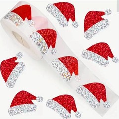 100 PCS Christmas Lights Tree Snow Santa Hat Gingerbread Metallic Foil Stickers