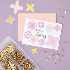 Mini Flat Head Paper Brads for Crafts – 500 Piece, 5 Sizes (0.37-1 In), Gold Bra