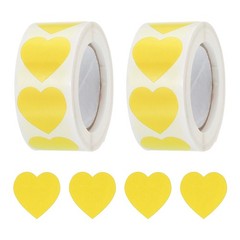 Heart Shaped Sticker 1″ Self-Adhesive Love Label Yellow 1000 Pcs