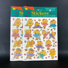 2 Vintage American Greetings Stickers Ballerina Bears NOS 8 Sheet Forget Me Not
