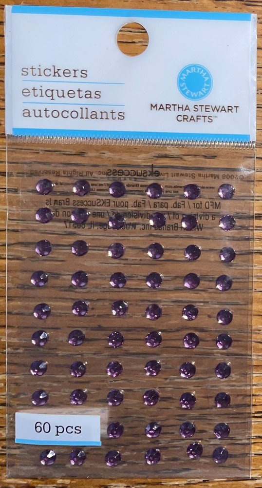MARTHA STEWART PURPLE LAVENDER GEMS Gemstones💎Card Making SCRAPBOOK STICKERS 3D