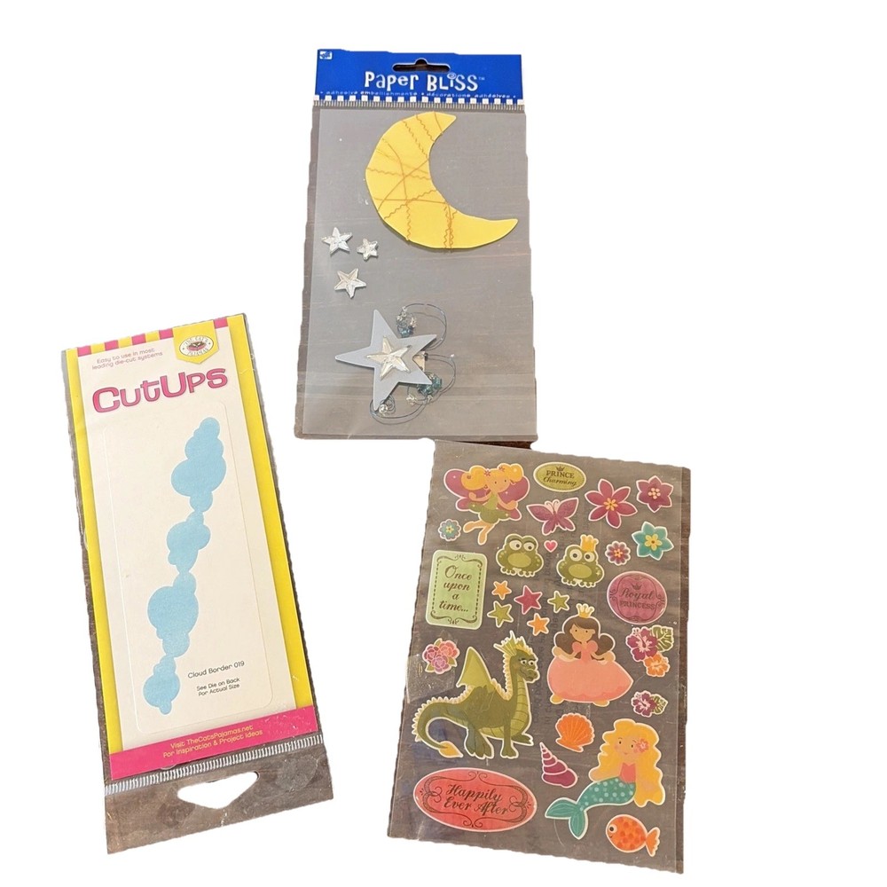 Fairy Tale & Night Sky Craft Lot – Stickers, Die Cuts & Embellishments – New