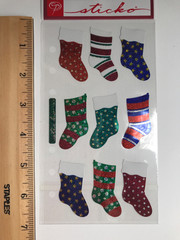 EK Success Sticko Candy Canes Scrapbook Stickers Lot Christmas Holiday Stockings