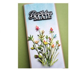 Floral Stems Metal Die Cuts for Card 10.5x8cm/4.13×3.14 inches, silver
