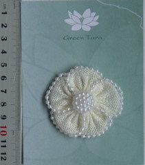 BURLAP PEARL Flower – Petalled Edges & Centre CREAM – Single – 55mm CC NJC