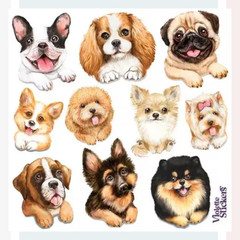 Violette Stickers – 1 Puppy Dogs Sticker Sheet – Stationery Scrapbooking Crafts