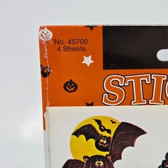 VINTAGE AMSCAN HALLOWEEN STICKERS NEW SEALED WITCH PUMPKIN BAT CAT BOO 4 SHEETS