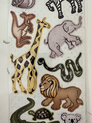 Crate Paper Day At The Zoo Accent Stickers Zebra Elephant Lion Kola Scrapbooking