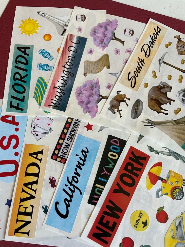 Creative Memories – 4″ x 5″ Block Sticker Sightseeing USA | Europe | Canada