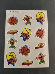 Vintage TREND Stinky Stickers full sheet 12 scratch sniff smell T-173 PIZZA