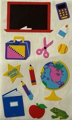 SCHOOL SUPPLIES Stickers(13pc) Mrs.Grossman’s•Globe•Book •Pencil•Pen•Card Making