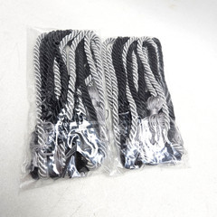 2 Sets of Black and Silver Double Graduation Honor Cords 69″ Long with Tassels